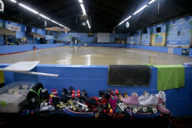 The Paradise Skate roller rink in Antioch, Calif., was damaged by the recent atmospheric river storms and is uncertain when they will reopen it again seen on Friday, Jan. 13, 2023. (Ray Chavez/Bay Area News Group)