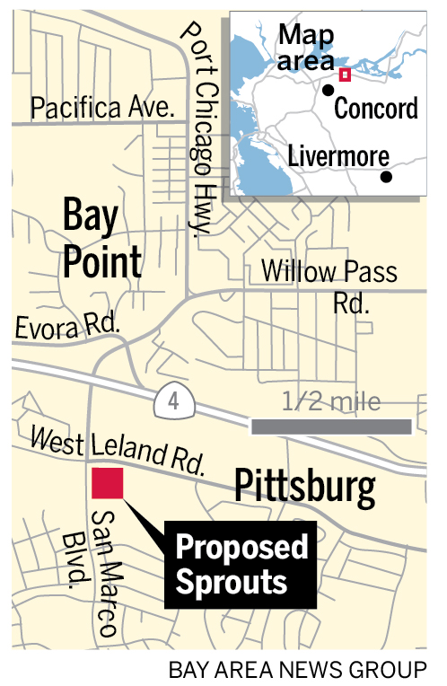 Map of where the new Sprouts will be built in Pittsburg