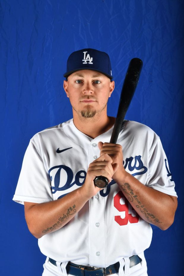 GLENDALE, ARIZONA - MARCH 17: Ryan Noda #93 of the Los Angeles Dodgers poses for Photo Day at Camelback Ranch on March 17, 2022 in Glendale, Arizona. (Photo by Chris Bernacchi/Getty Images)