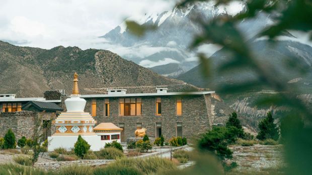 Shinta Mani Mustang's 29 suites are modeled after a traditional Tibetan home and offer show-stopping views over the Himalayas.(Shinta Mani Mustang via CNN)