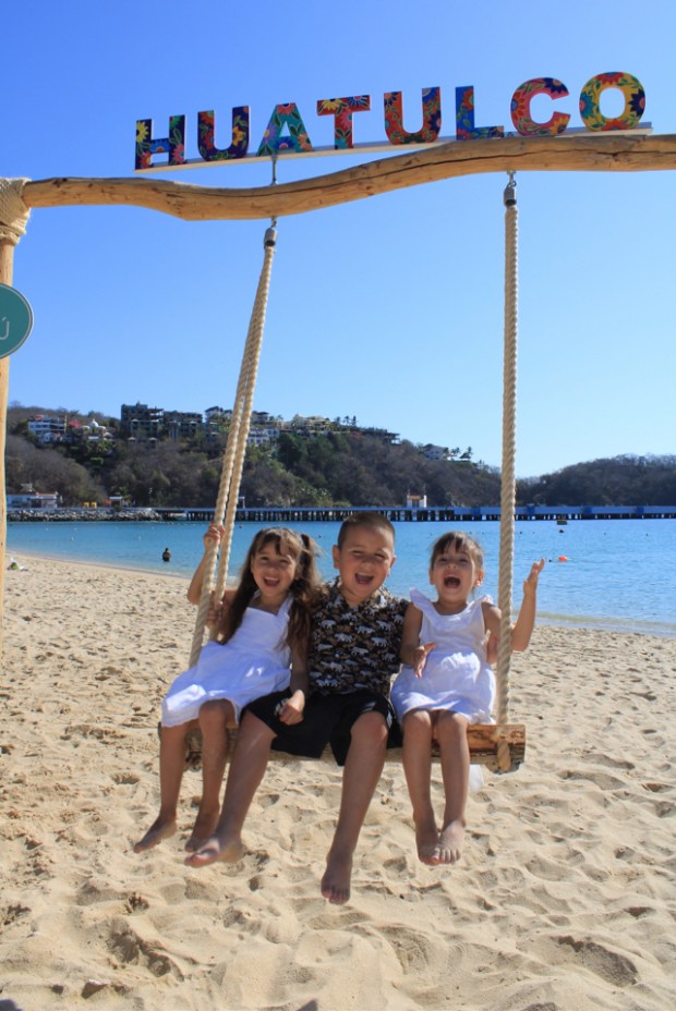 Sandy and Salvador Medina have taken their kids -- Ethan, Amaya and Alyanna -- to beachy Huatulco in Mexico for their last three vacations. (Courtesy of the Medina family)