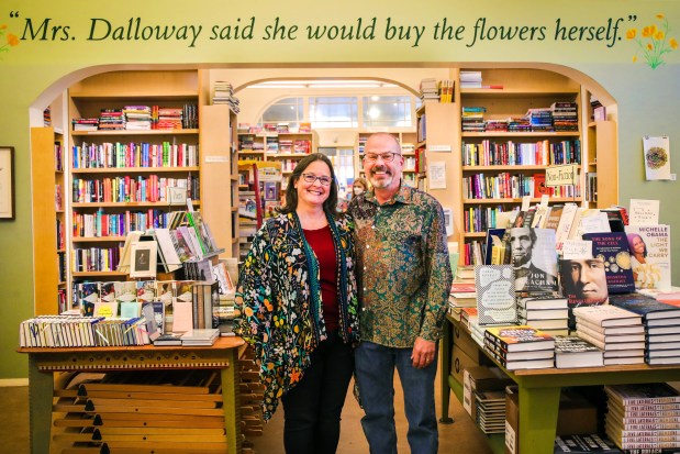 BERKELEY, CALIFORNIA - NOVEMBER 19: Owners Jessica Green and her husband Eric Green stand at their Mrs. Dalloway's bookstore in Berkeley, Calif., on Saturday, Nov. 19, 2022. (Ray Chavez/Bay Area News Group)