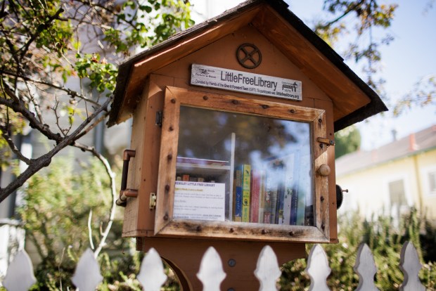 The Little Free Library, built by Mike Tierney, with a nod to steampunk and San Jose's Hensley Historic District, was one of the first 2,000 libraries registered. It's officially No. 1,878. (Dai Sugano/Bay Area News Group)