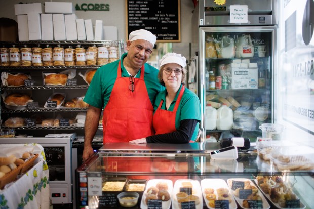 Nelio and Teresa Defreitas, owners of Portuguese Tasty Desserts, in Santa Clara, Calif., on Jan. 11, 2023. (Dai Sugano/Bay Area News Group)
