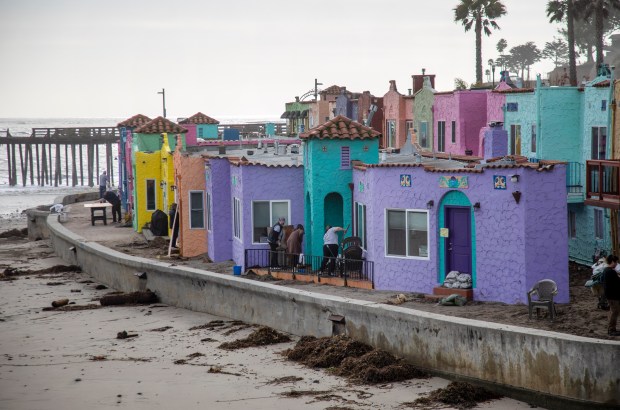 The Capitola Venetian Hotel is cleaned up, Friday, Jan. 6, 2023, one day after it was pummeled by storm-fueled, high tide breakers in Capitola, Calif. (Karl Mondon/Bay Area News Group)