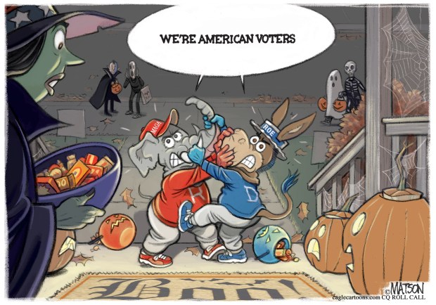 Trick Or Treaters Dress As US Voters by R.J. Matson, CQ Roll Call