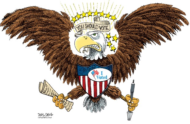You should Vote - I Voted by Daryl Cagle, CagleCartoons.com